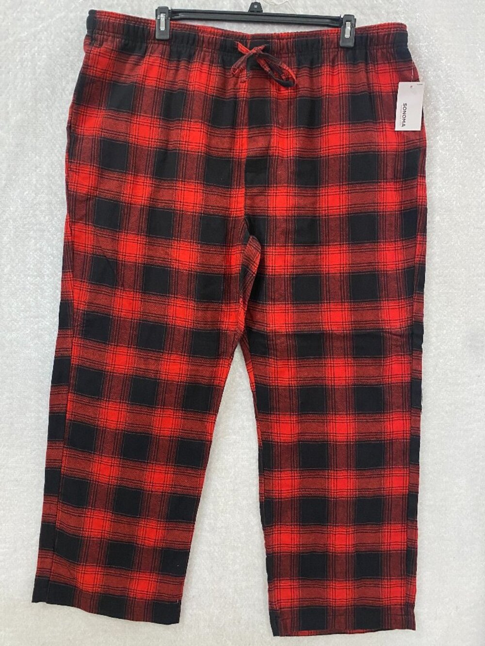 Sonoma Essential Flannel Tartan Plaid Pajama Pants Men's XXL Red Black Pockets